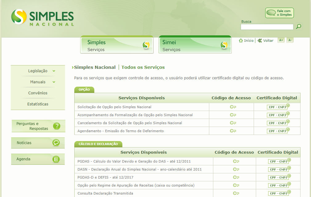 simples nacional site